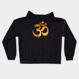 Gold foil om, ohm traditional Kids Hoodie